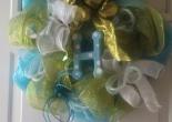 Deco Mesh Wreath with Initial - Green & Blue