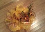 Fall Deco mesh Wreath in Gold and Brown